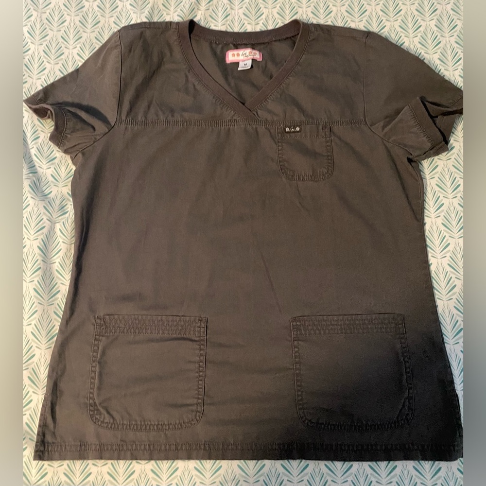 Koi Charcoal Short Sleeve Scrub Top